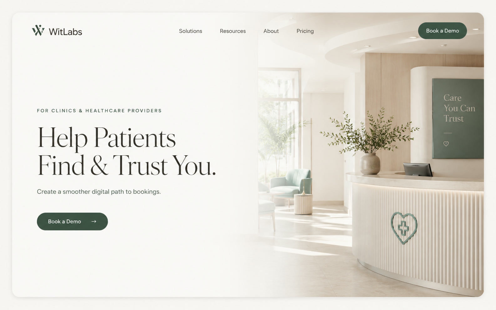 WitLabs premium website interface design shown in a browser mockup.